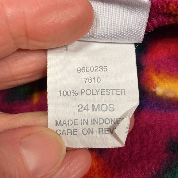 Oshkosh fleece floral peach print jumper girls 24m - Picture 7 of 8